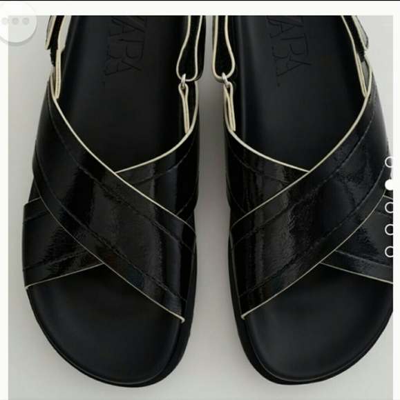 Zara Cross Strap Flat Sandals - Picture 5 of 11